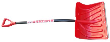 Лопата снеговая "Пингвин" с алюминиевой планкой (505*340) ал.черенком и V-ручкой