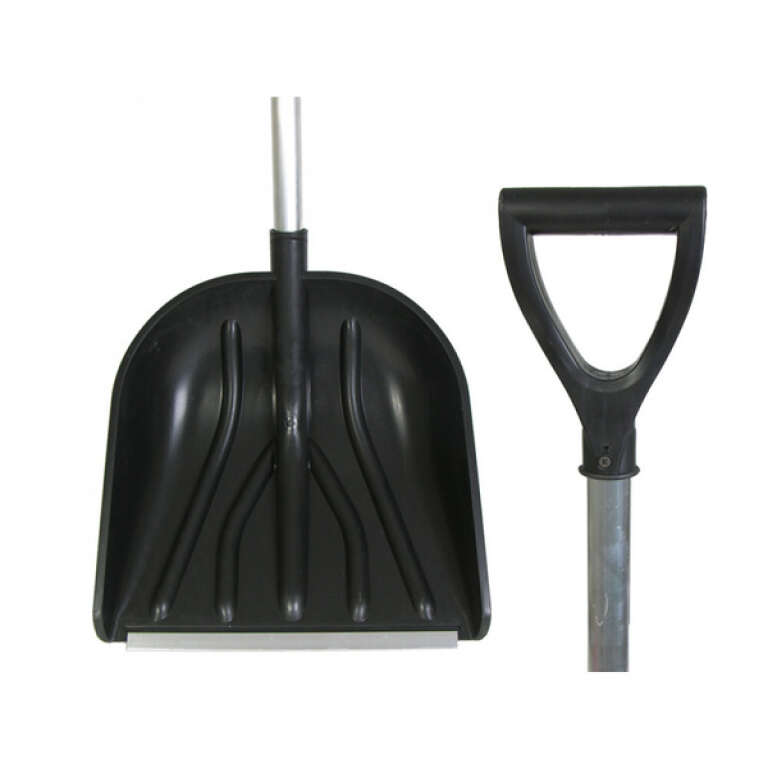 Лопата снеговая "Зима №1" с ал.планкой, с краш. алюм/черенком и V-ручкой