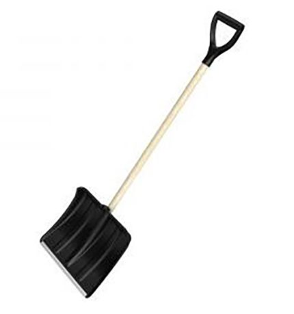 Лопата снеговая "Ледо" с алюминиевой планкой (500*375), деревянным черенком и V-образной ручкой