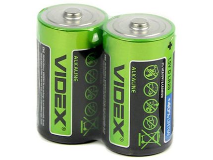 Батарейка VIDEX LR20/D 2 щелочная