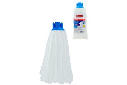 Насадка для швабры МОП Лайма, веревочная , крепл. еврорезб, хлопок, длина 28см, 200г, , арт. 603788