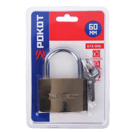 Замок навесной РОКОТ "Серый металл" 60 мм