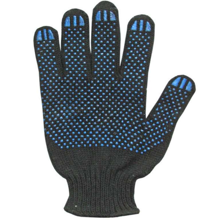 Перчатки 7,5/7 с ПВХ черные