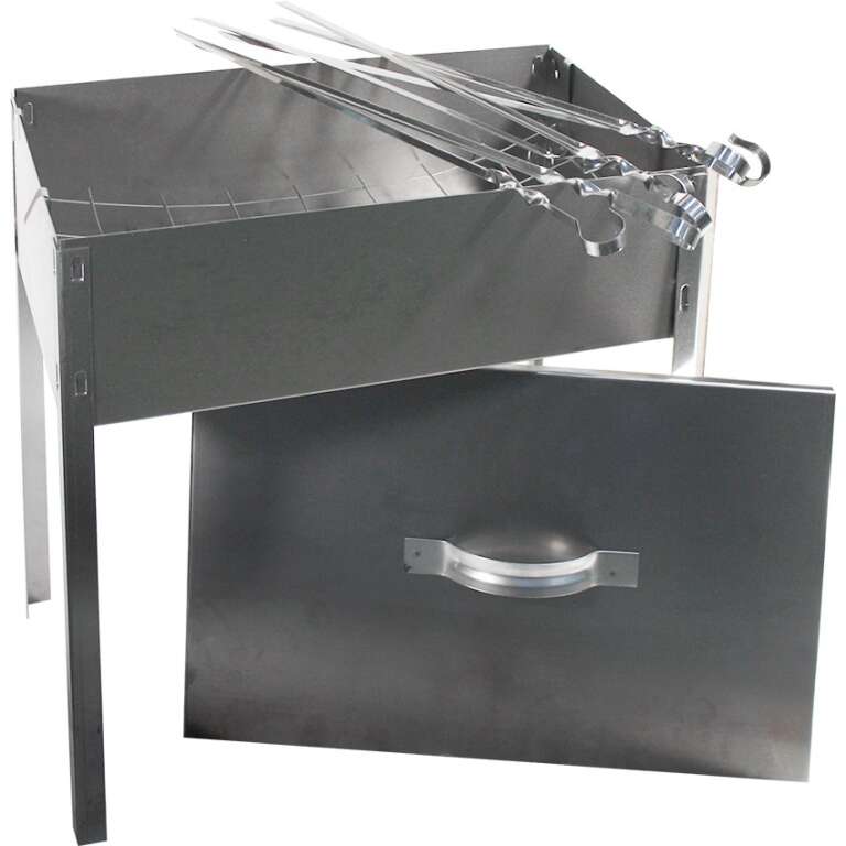 Мангал-коптильня "Эконом" 400*240*400 мм + 6 шампуров 3700мм в сумке