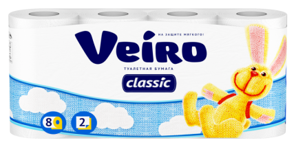 Бумага туалетная "VEIRO" Linia 2сл.12шт.