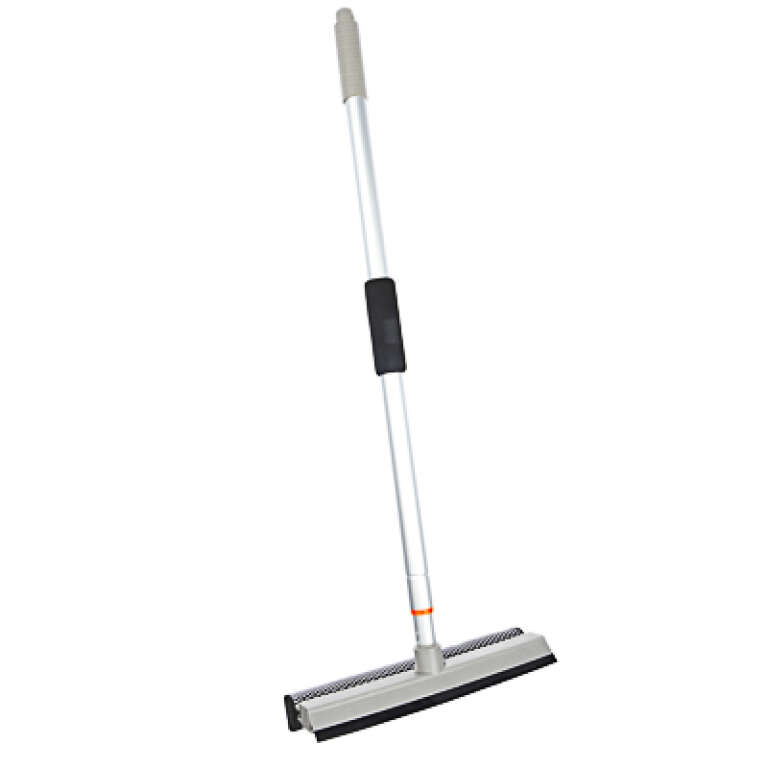 Окномойка с телескопической ручкой 111см с резин. держателем, серая, KFC010