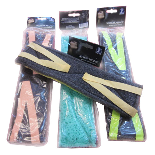 Губка д/тела Банная Черный жемчуг с ручками Губка д/тела Банная Черный жемчуг с ручками