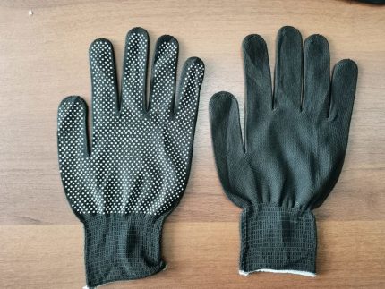 Перчатки нейлоновые с ПВХ черные