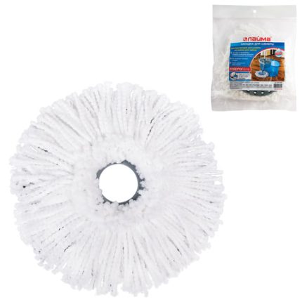 Насадка для швабры МОП Лайма круглая,крепление кольцо,d16см,микрофибра,арт. 601488