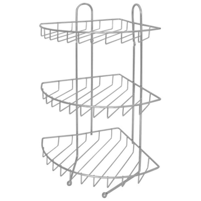 Полка РыжийКот угловая хром 3х яр CHR-349 31*25*43см