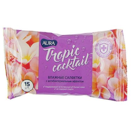 Салфетки влажные Aura, 15шт
