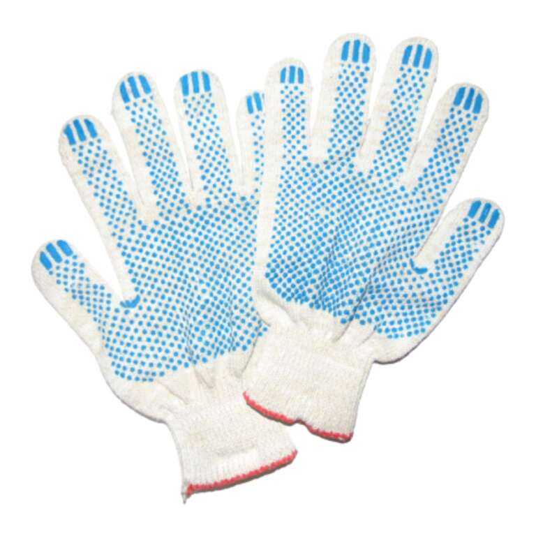 Перчатки 5/10 с ПВХ белые