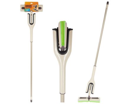 Швабра для пола Рыжий кот "BUTTERFLY" с мех. отжатия и насад поролон 4655