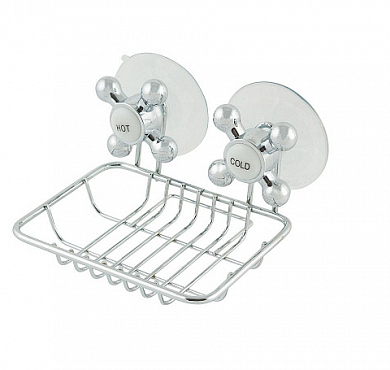 Мыльница д/ванной подвесная SPOT-BH-04, прямоугол, на присосках, хром.металл 8147 Рыжий Кот