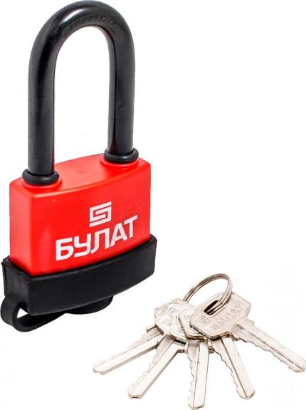 Замок навесной БУЛАТ ВС 1-П53-01 ПЛ всепогодный d=10мм