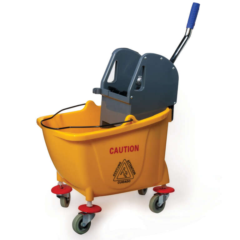 Тележка одноведерная ЛАЙМА "Проф" 32 л. с механическим отжимом, желтая, арт. 601496