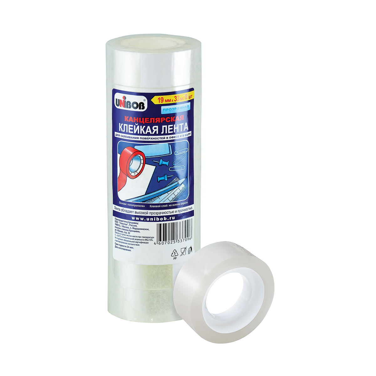 Скотч UNIBOB прозрачный 15 мм*10 м Скотч UNIBOB прозрачный 15 мм*10 м