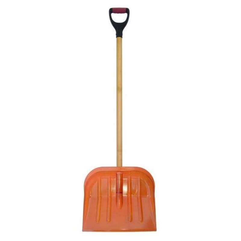 Лопата снеговая "Зима №3" поликарбонат с деревянным черенком и V-ручкой