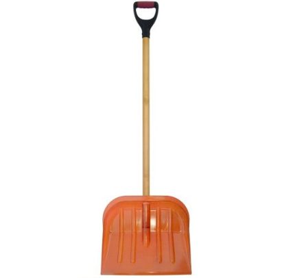 Лопата снеговая "Зима №3" поликарбонат с деревянным черенком и V-ручкой