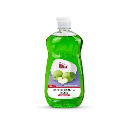 Средство для мытья посуды Big House Зеленое яблоко 500мл