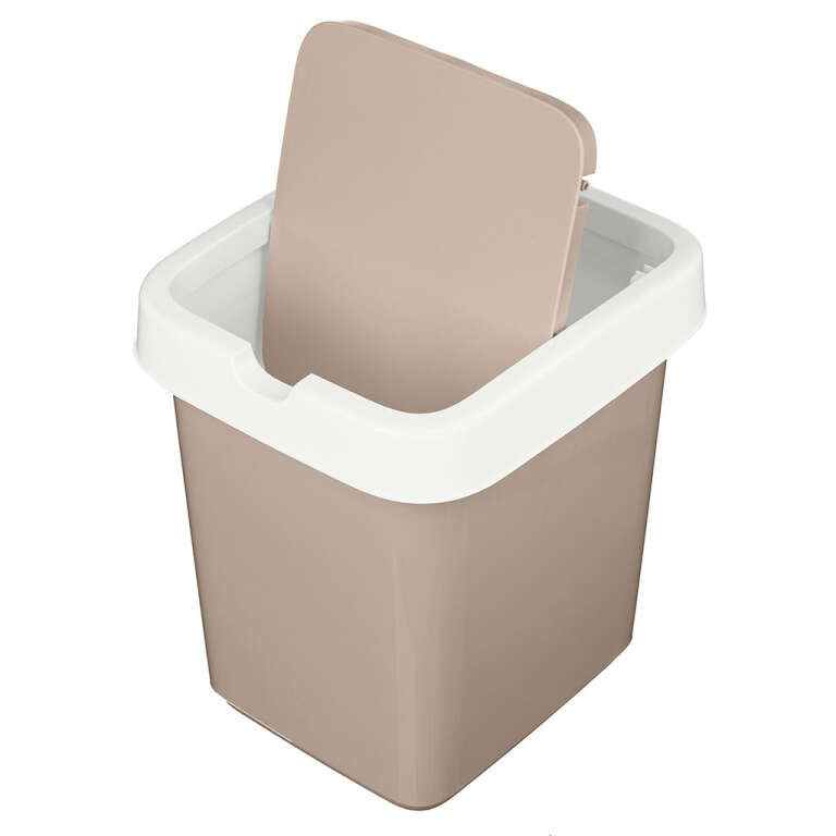 Ведро (контейнер) д/мусора TULE 14л поворотная крышка-клапан, 2 отделения