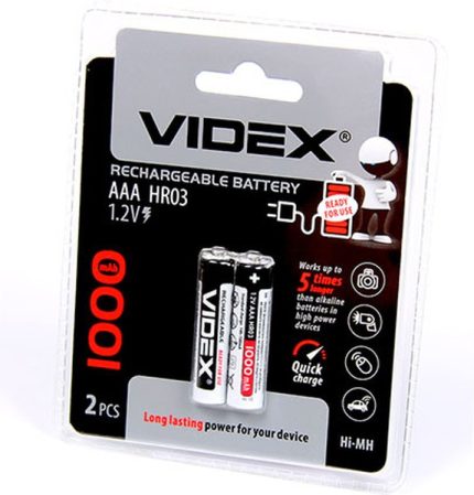 Аккумулятор VIDEX HR03/AAA 1000mAh 2BL