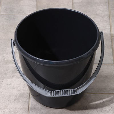 Ведро пластмассовое 12 б/крышки черное (Ангарск)