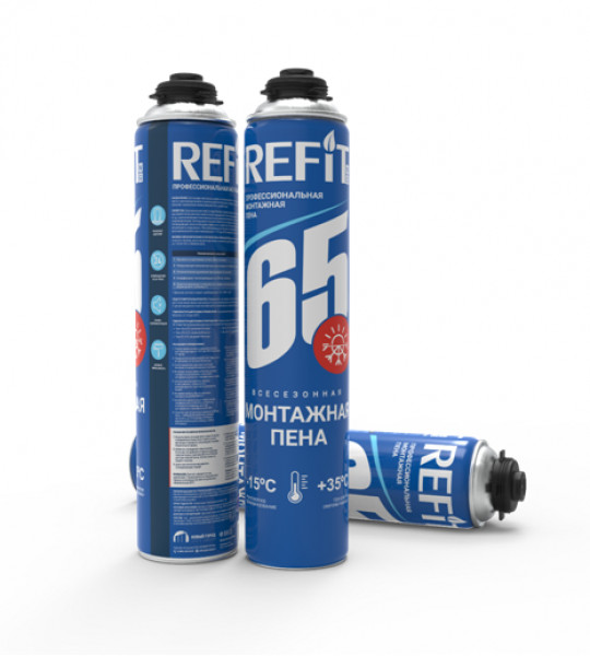 Пена монтажная REFIT проф.65, всесезонная,1000мл