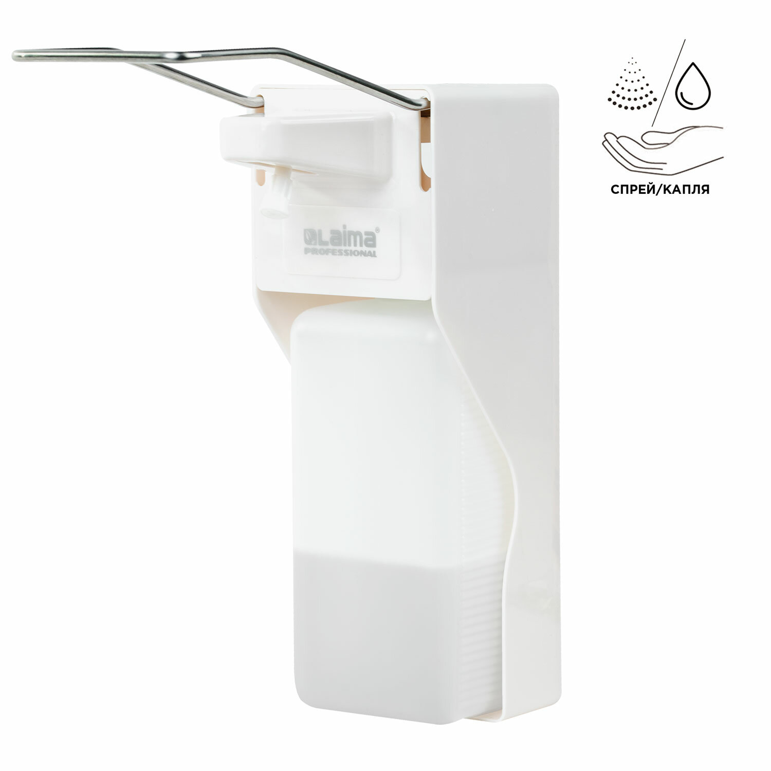 Дозатор локтевой для антисептика и мыла УНИВЕРСАЛЬНЫЙ, с еврофлаконом 1 л, LAIMA, ABS-пластик 607326 Дозатор локтевой для антисептика и мыла УНИВЕРСАЛЬНЫЙ, с еврофлаконом 1 л, LAIMA, ABS-пластик 607326