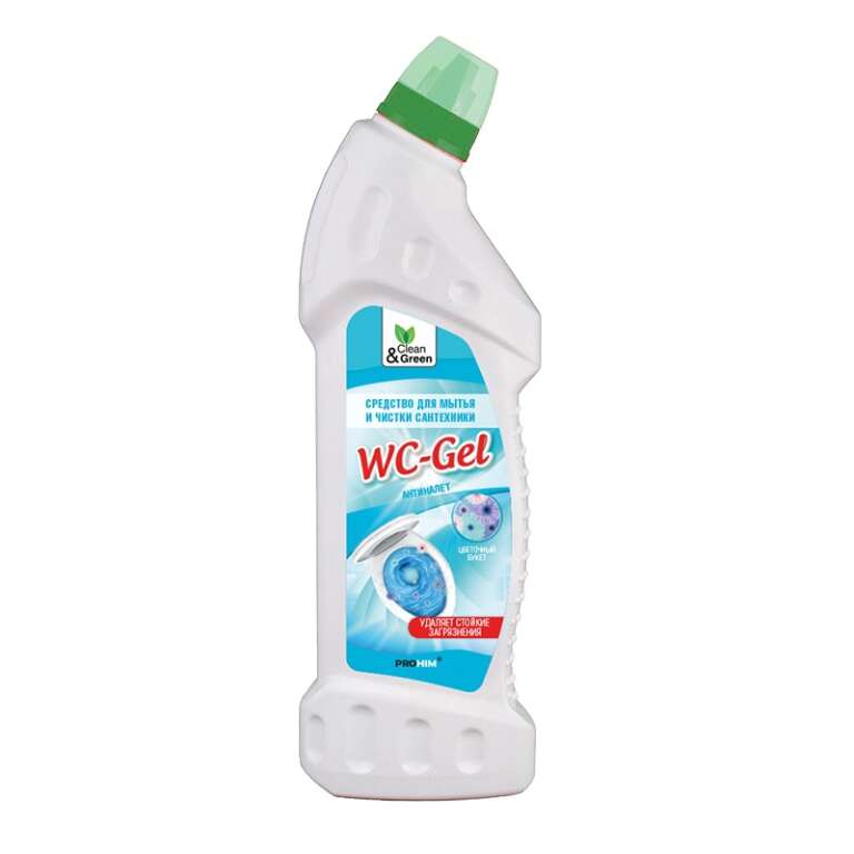 Средство для чистки сантехники WS-Gel Clean & Green (кислотное)750мл, CG8074