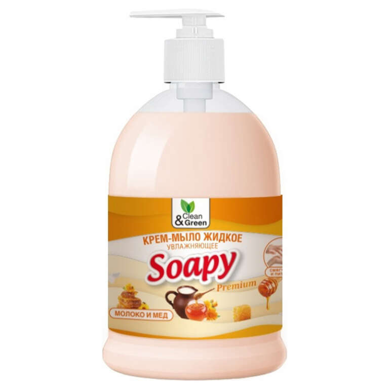 Крем-мыло  Clean & Green 500мл молоко и мед, CG8098