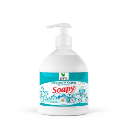 Крем-мыло жидкое "Soapy" увлажняющее с дозатором 500мл  Clean&Green CG8064