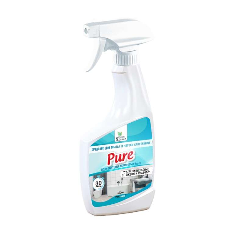 Средство для мытья и чистки сантехники "Pure" (кислотное, триггер) 500мл Clean&Green CG8078
