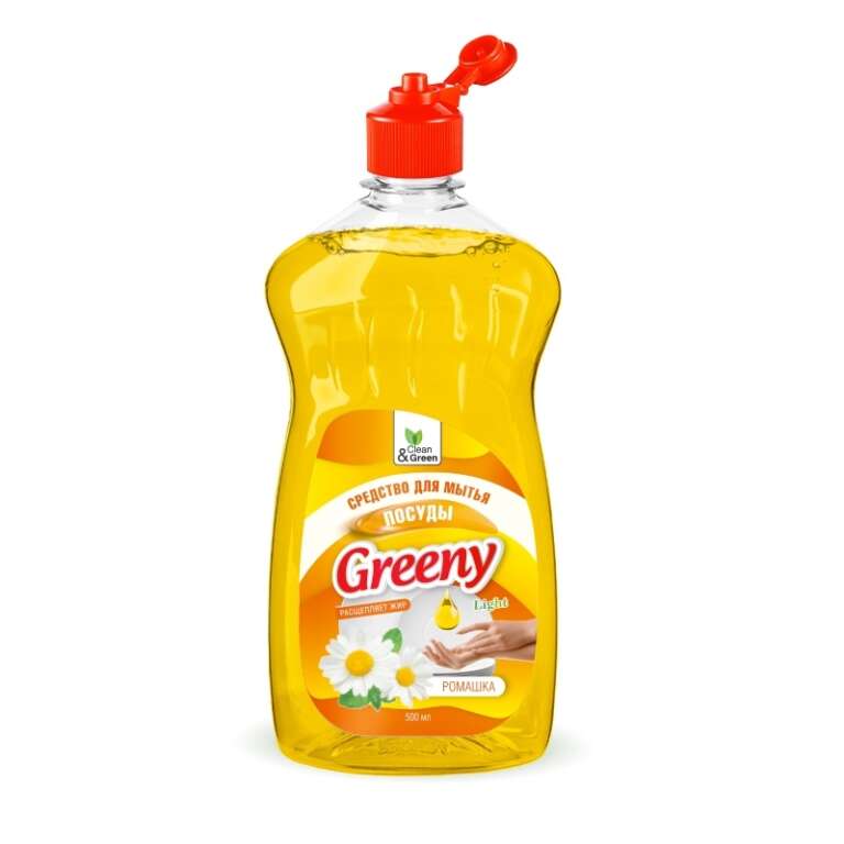 Средство для мытья посуды Greeny Light 500мл. Ромашка CG8154
