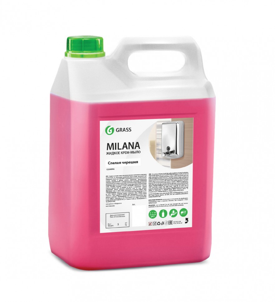 Крем-мыло Grass MILANA 5л канистра спелая черешня, арт.126405