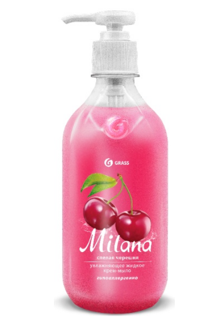 Крем-мыло Grass MILANA 0,5л с дозатором спелая черешня, арт. 126400 Крем-мыло Grass MILANA 0,5л с дозатором спелая черешня, арт. 126400