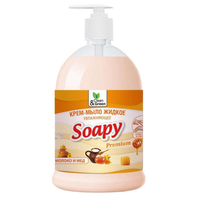 Крем-мыло 'Soapy' молоко и мед увлажняющее с дозатором 1000мл. CG8113