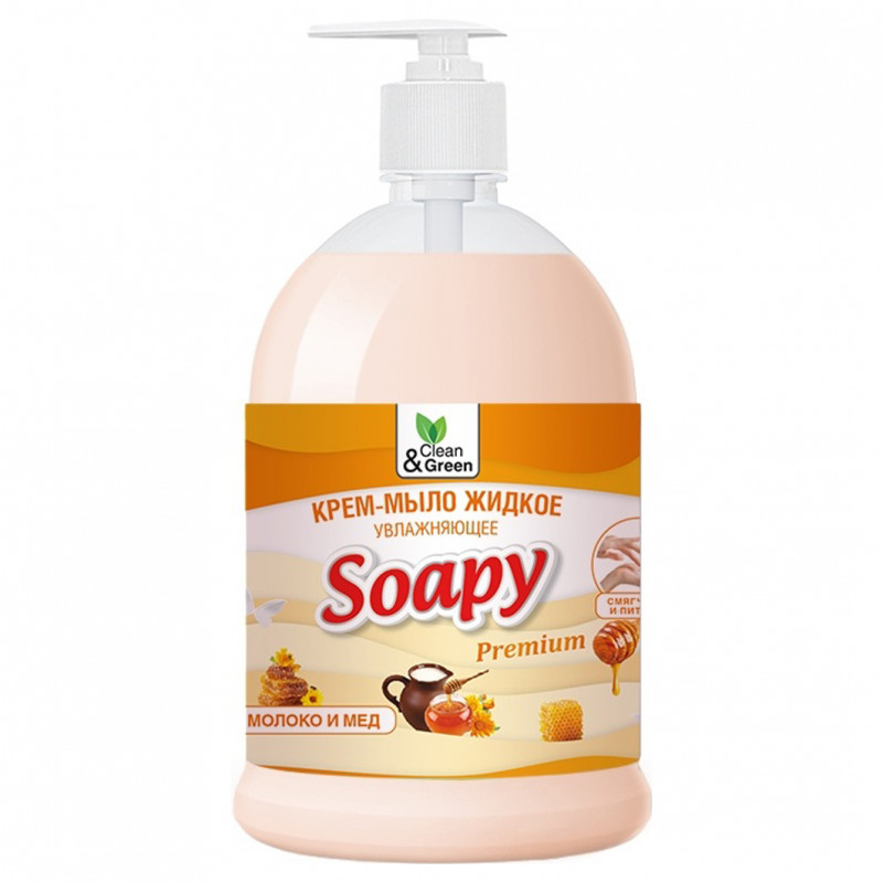 Крем-мыло 'Soapy' молоко и мед увлажняющее с дозатором 1000мл. CG8113 Крем-мыло 'Soapy' молоко и мед увлажняющее с дозатором 1000мл. CG8113