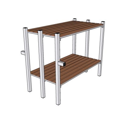 Нары метал.двухъярусные двухстоечные двухсторонние НЗС-8.222 (крепл.к полу) 1450*1800*1100*900мм