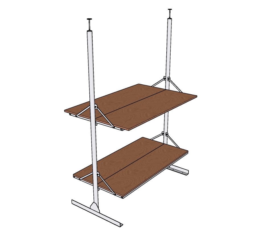 Нары металл.двухъярусные двухсторонние НЗС-5.122(крепл. пол-потолок) 1700/2500*1800*1100*900мм