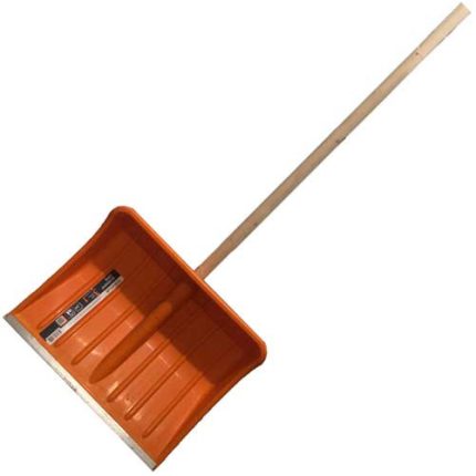 Лопата снеговая "Викинг-Про" 500*390мм с ал.планкой, деревянным черенком и V-ручкой