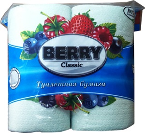 Бумага туалетная Berry Рулон 2x слойная Упаковка 8шт