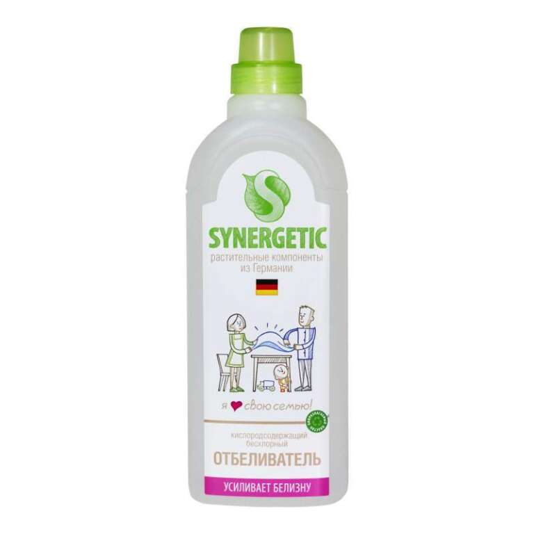 Отбеливатель SYNERGETIC кислородный  без хлора 1 л