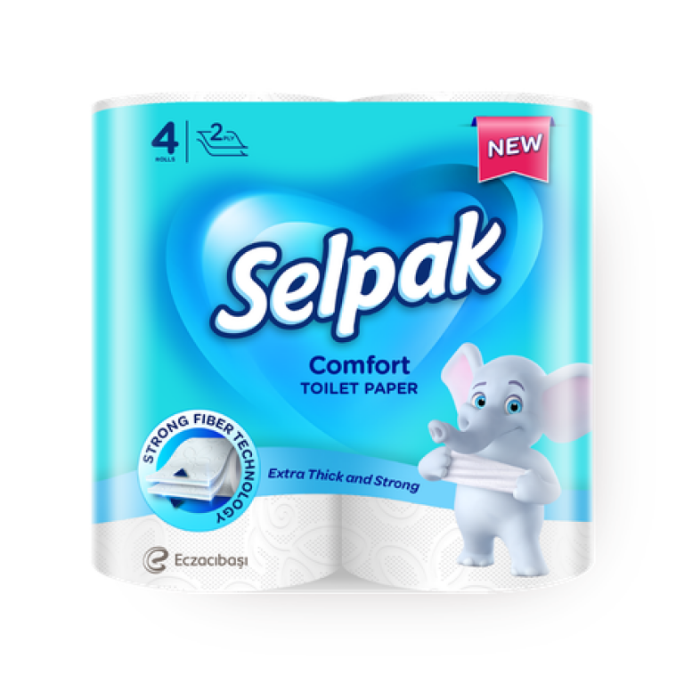 Туалетная бумага ABC Selpak Комфорт 2-сл 4 шт