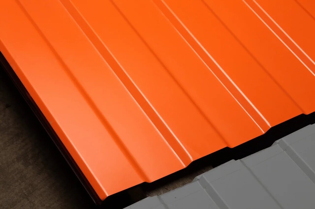 Профилированный лист С-8х1150-A (ПЭ-01-2004 Чистый оранжевый-0.7) 6*1,2м
