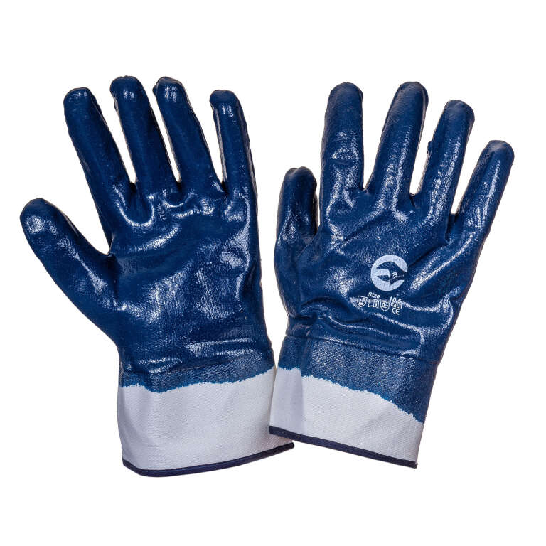 Перчатки нитриловые, полный облив (манжет крага)