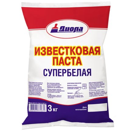 Паста известковая ДИОЛА отбеленная, 3 кг
