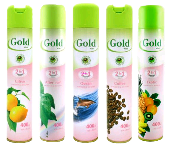 Освежитель воздуха "GOLD WIND" 300 мл. в ассортименте