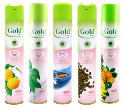 Освежитель воздуха "GOLD WIND" 300 мл. в ассортименте