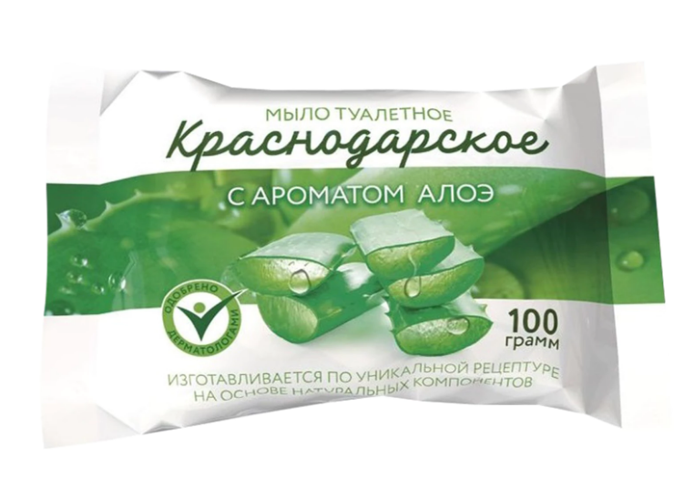 Мыло туалетное Краснодарское Алоэ 100 гр Мыло туалетное Краснодарское Алоэ 100 гр